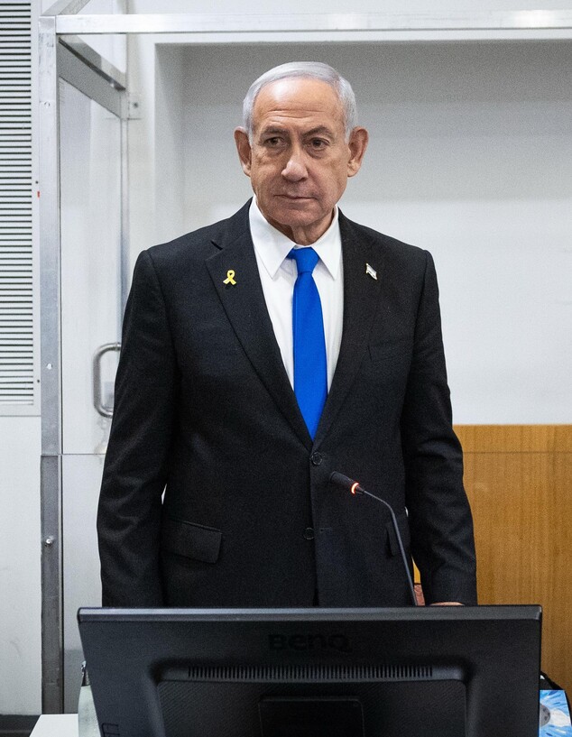 בנימין נתניהו ביום הראשון לחקירה הנגדית (צילום: חיים גולדברג, פלאש 90)