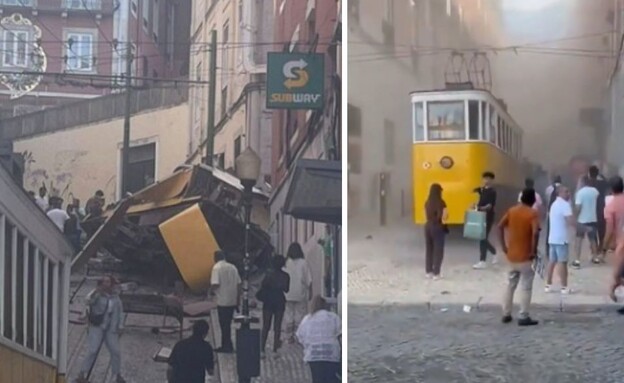 הרכבל קרס (צילום: צילום מסך)