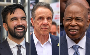 אריק אדמס, אנדרו קומו, זוהראן ממדאני (צילום: AP)