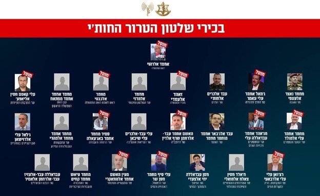 בכירי שלטון הטרור החות'י (צילום: דובר צה