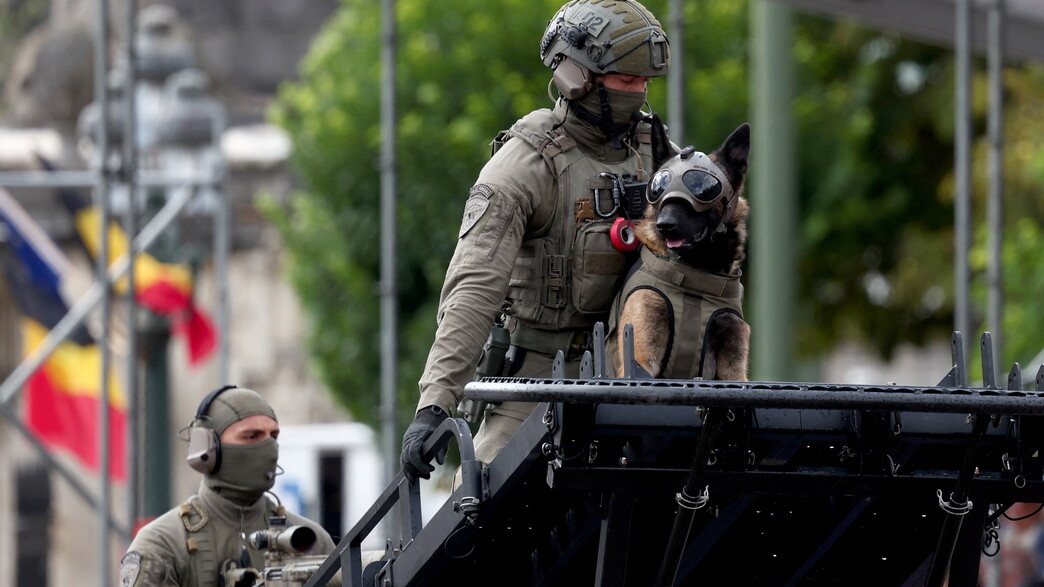 חיילים בבריסל ביום העצמאות של בלגיה