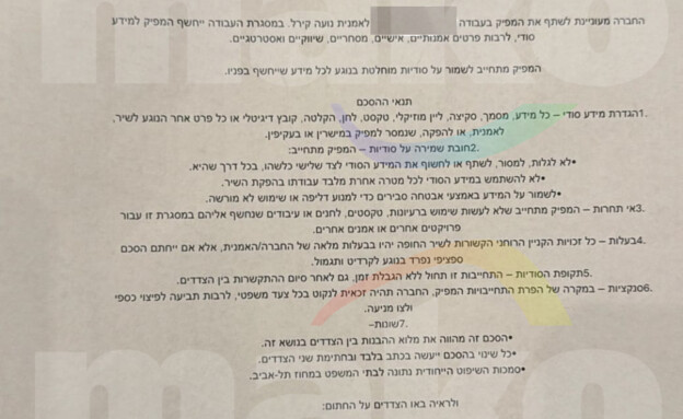 הסכם הסודיות של נועה קירל