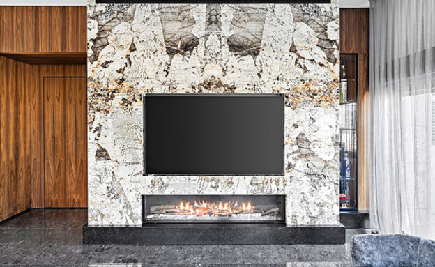 פנטהאוז בנתניה, עיצוב ME DESIGN , קמין אורטל 