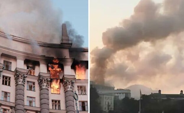 האש בבירה (צילום: מתוך תיעוד שעלה ברשתות החברתיות, שימוש לפי סעיף 27א' לחוק זכויות יוצרים)