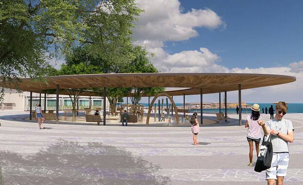 רצועת החוף אילת מצללה ברחבת המרינה רויטמן אדריכלים