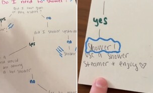 תרשים מקלחת  (צילום: מתוך טיקטוק)