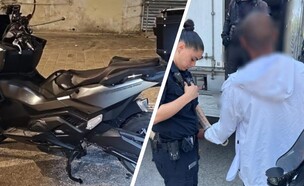 גניבת אופנוע  (צילום: דוברות המשטרה)