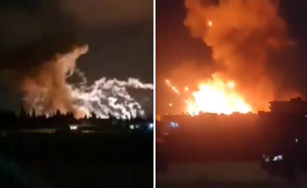 התקיפה הלילית (צילום: מתוך תיעוד שעלה ברשתות החברתיות, שימוש לפי סעיף 27א' לחוק זכויות יוצרים)