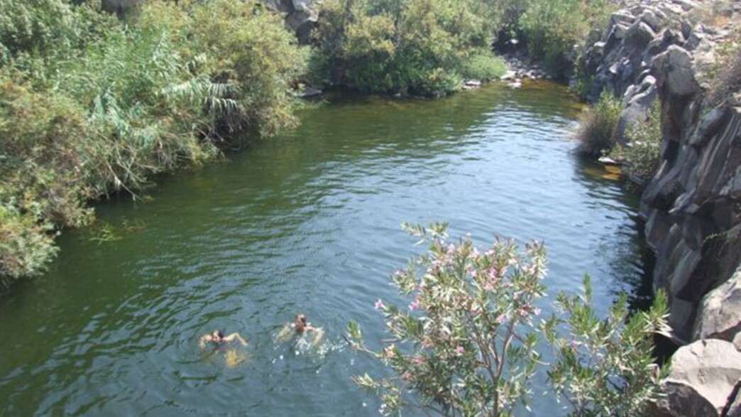 שוחים בעמוקים בזוויתן העליון - בריכת המשושים