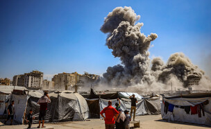 תקיפת צה"ל ברצועת עזה (צילום: מגדי פתחי, פלאש 90)