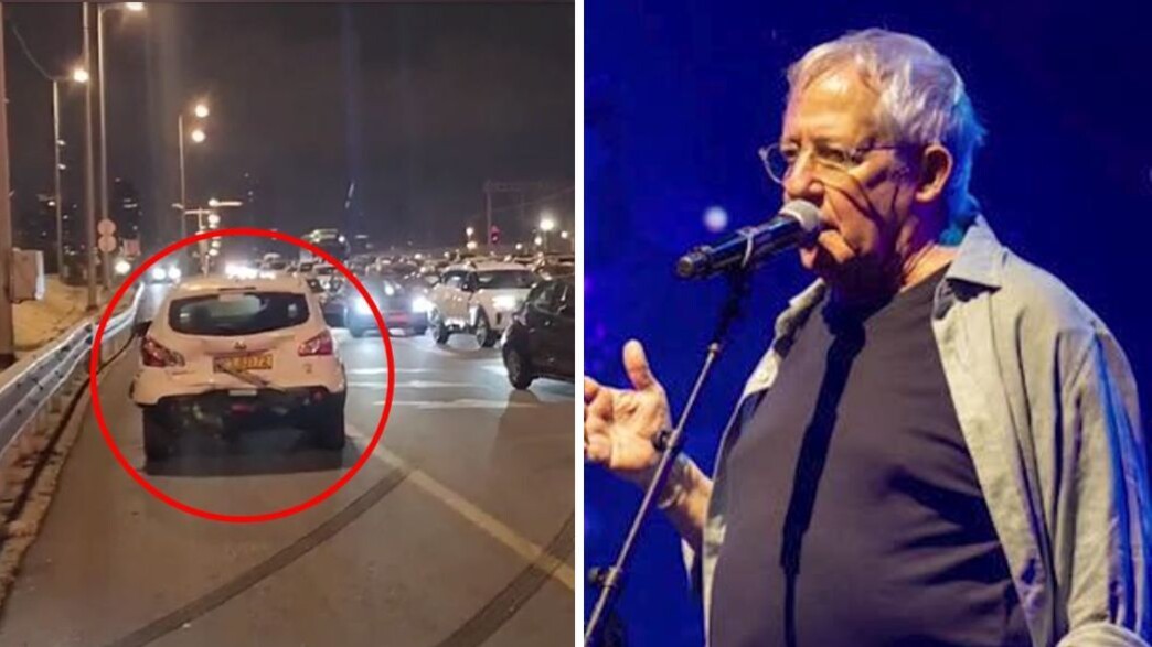 ההרס בזירת התאונה שבה היה מעורב גידי גוב