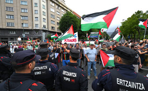 מחאה אנטי ישראלית בבילבאו ספרד (צילום: getty images)