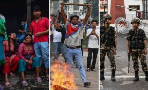 תיירים נפאל מחאה הפגנות (צילום: getty images)