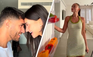 Copy of אגם בוחבוט עם החבר (צילום: מתוך הטיקטוק של אגם בוחבוט)