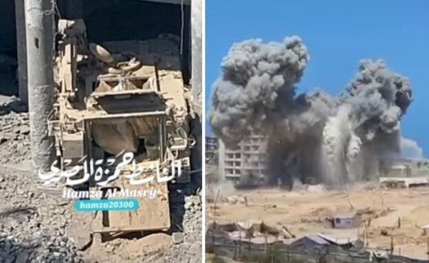 תקיפות מהאוויר והקרקע (צילום: מתוך תיעוד שעלה ברשתות החברתיות, שימוש לפי סעיף 27א' לחוק זכויות יוצרים)