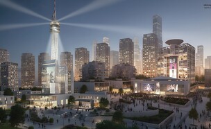 הדמיה מחודשת של אזור הקריה בתל אביב (הדמיה: מזור-פירשט אדריכלים)