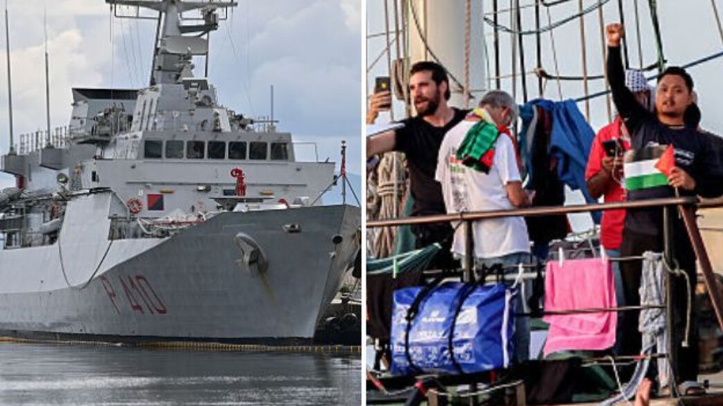 פעילים פרו פלסטינים, ספינת חיל הים האיטלקי פעילים פרו פלסטינים, ספינת חיל הים האיטלקי