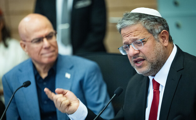 איתמר בן גביר וצביקה פוגל בוועדה לביטחון לאומי (צילום: חיים גולדברג, פלאש 90)