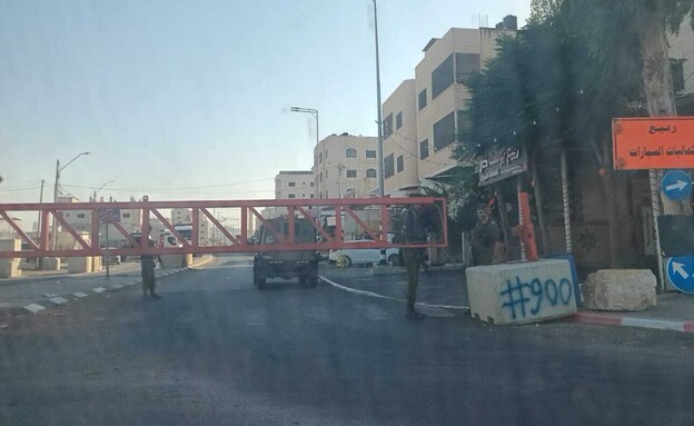 כוחות הביטחון סגרו את ציר חווארה לתנועה (צילום: נדב גולדשטיין, TPS)