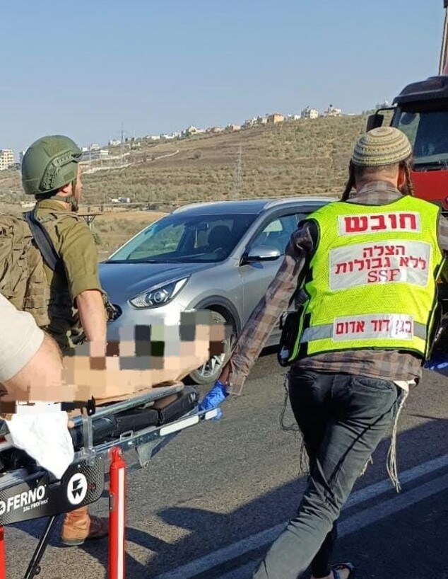 פיגוע בצומת ג'ית בכביש 55 (צילום: תיעוד מבצעי מד