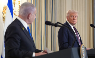 מסע"ת בנימין נתניהו ודונלד טראמפ בבית הלבן  (צילום: AP)