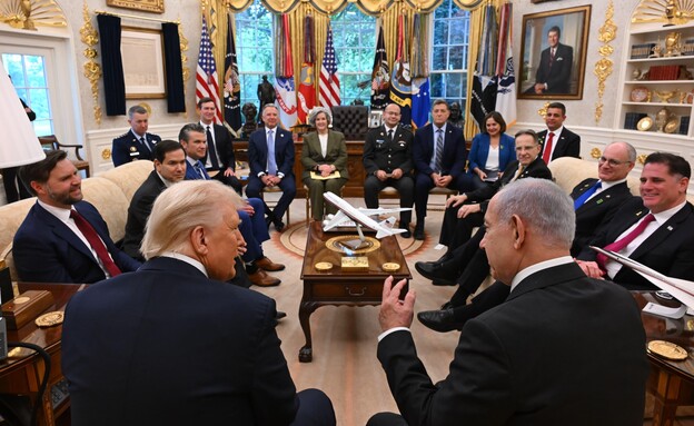 פגישת בנימין נתניהו ודונלד טראמפ בבית הלבן (צילום: אבי אוחיון, לע