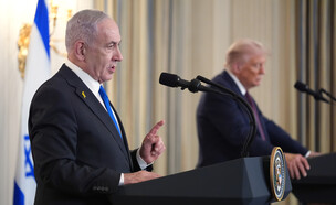 מסע"ת בנימין נתניהו ודונלד טראמפ בבית הלבן  (צילום: AP)