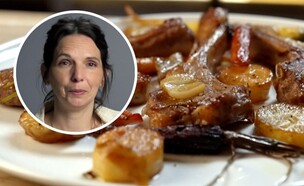 נגה רץ וקרט ומנת צלעות טלה (צילום: מתוך "מאסטר שף", קשת 12)