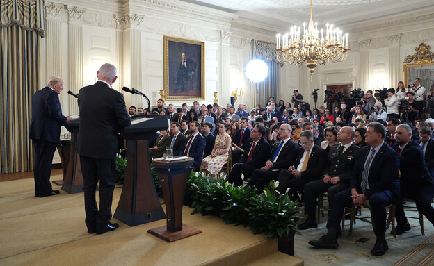 נתניהו טראמפ במסיבת העיתונאים נתניהו טראמפ במסיבת העיתונאים