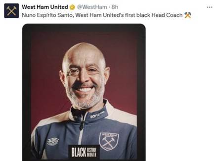 (צילום מסך מתוך עמוד ה-X הרשמי של ווסטהאם) (צילום: ספורט 5)