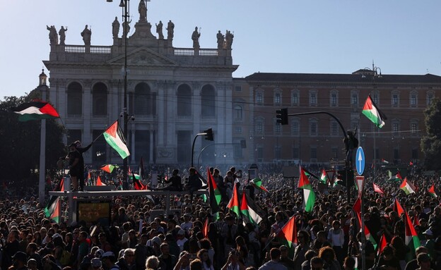 עימותים במהומות פרו-פלסטיניות ברומא