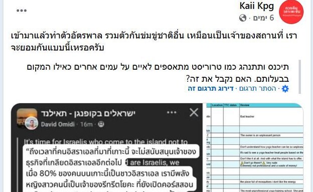 פוסט שפורסם באחת הקבוצות נגד תיירים מישראל פוסט שפורסם באחת הקבוצות נגד תיירים מישראל