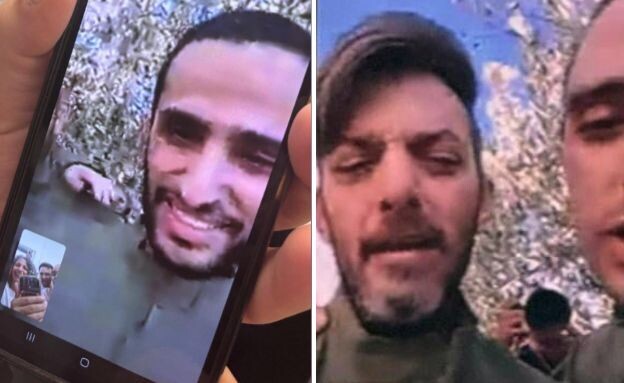 השיחות של החטופים דוד קוניו, נמרוד כהן עם משפחתם (צילום: מתוך תיעוד שעלה ברשתות החברתיות, שימוש לפי סעיף 27א' לחוק זכויות יוצרים)