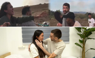 אבינתן אור ונועה ארגמני בחטיפה ולאחר חזרתו מהשבי (צילום: דובר צה"ל)