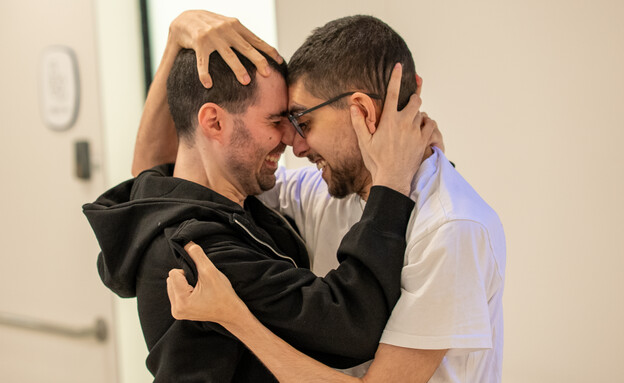 גיא גלבוע דלאל ואביתר דוד בבית החולים (צילום: בועז אופנהיים, לע"מ)