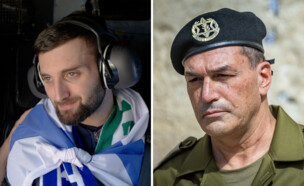 הרמטכ"ל אייל זמיר ושורד השבי מתן אנגרסט (צילום: יונתן זינדל, פלאש 90, דובר צה"ל)