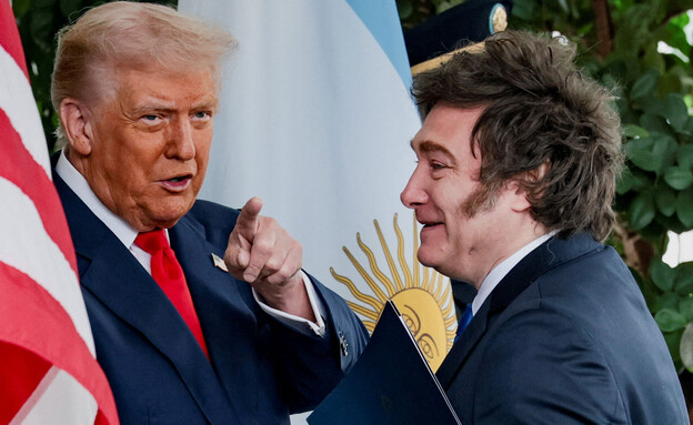 טראמפ בבית הלבן עם נשיא ארגנטינה חאבייר מיליי