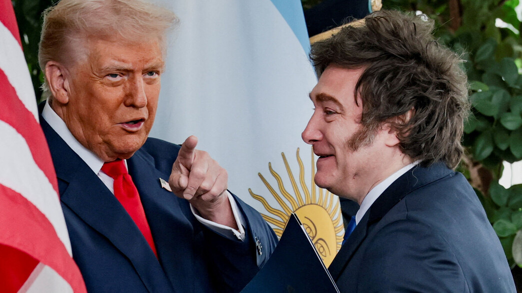 טראמפ בבית הלבן עם נשיא ארגנטינה חאבייר מיליי