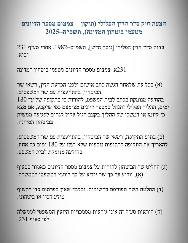 הצעת חוק סדר הדין הפלילי