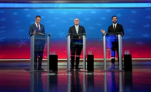 עימות לראשות עיריית ניו יורק, ממדאני וקואומו (צילום: רויטרס)