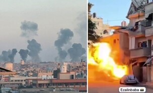 התקיפות ברצועה (צילום: מתוך תיעוד שעלה ברשתות החברתיות, שימוש לפי סעיף 27א' לחוק זכויות יוצרים)