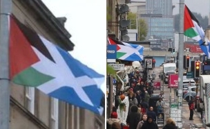 דגל פלסטין סקוטלנד גלזגו (יח''צ: לפי סעיף 27א' לחוק זכויות יוצרים)