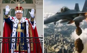 טראמפ בתור מלך משליך צואה