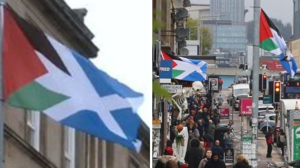 דגל פלסטין סקוטלנד גלזגו