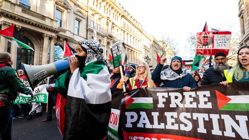 מחאה פרו פלסטינית ברמינגהאם בריטניה