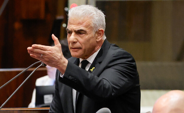 ראש האופוזיציה יאיר לפיד בפתיחת כנס החורף (צילום: ערוץ הכנסת)