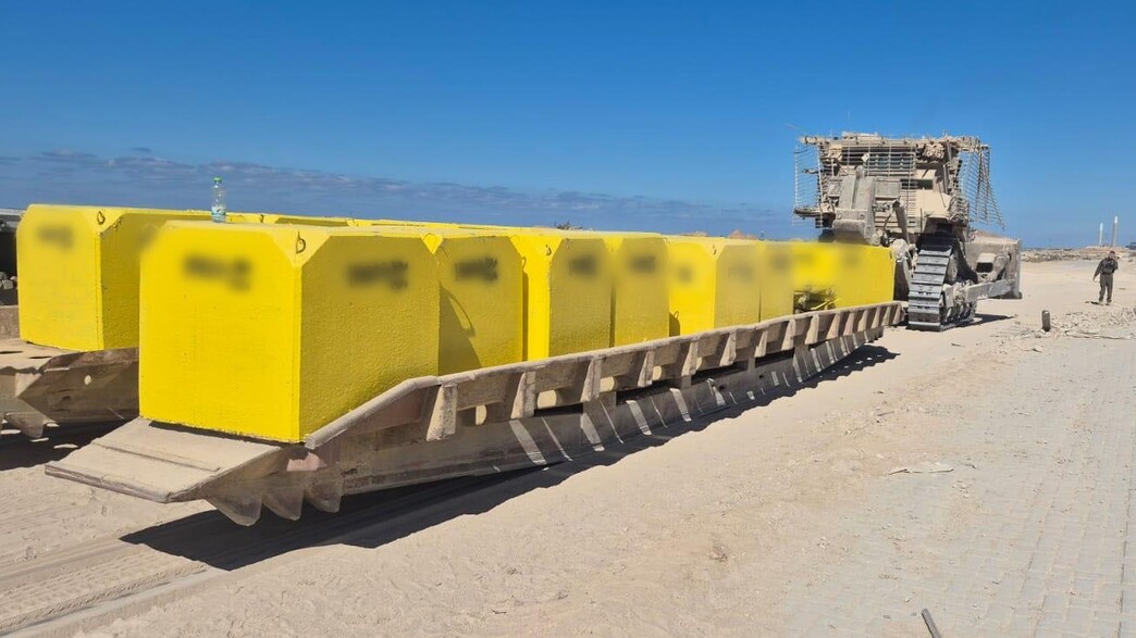 סימון הקו הצהוב ברצועת עזה