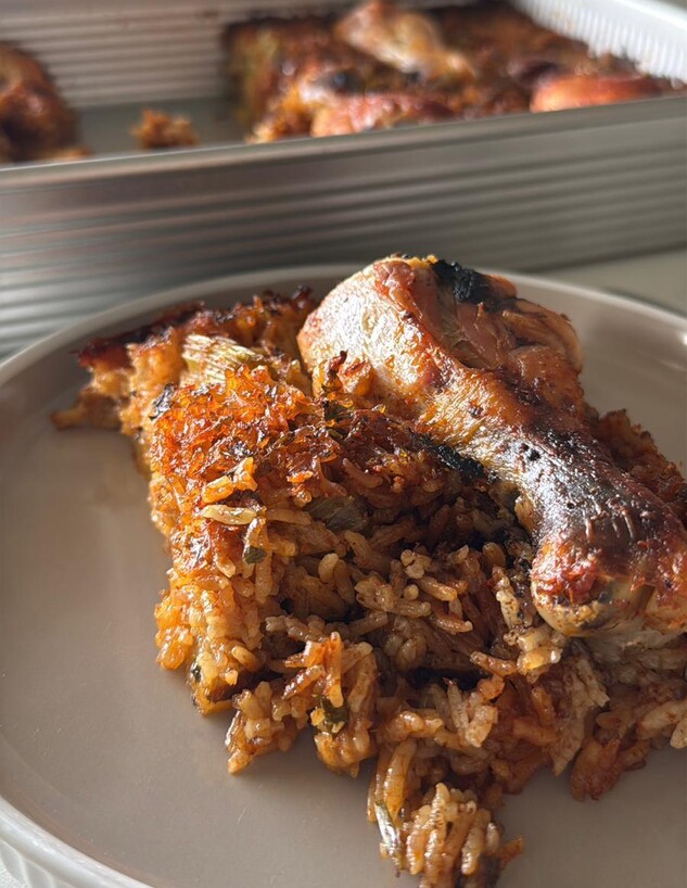 עוף עם אורז ותפוחי אדמה של חנושה