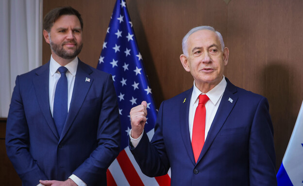 בנימין נתניהו וסגן נשיא ארה"ב ג'יי די ואנס (צילום: מארק ישראל סלם, פלאש 90)
