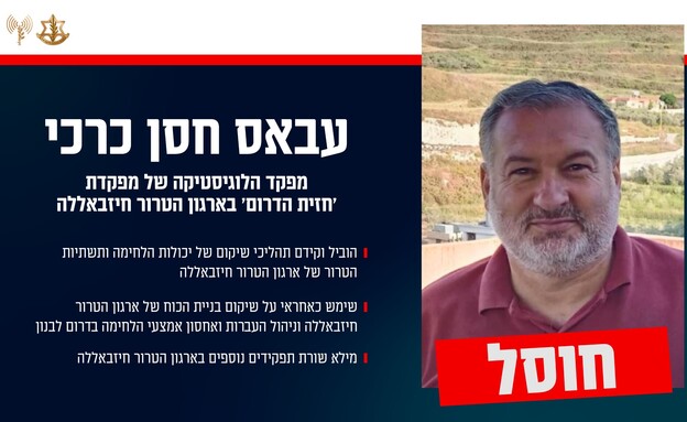 עבאס חסן כרכי מפקד הלוגיסטיקה של מפקדת 'חזית הדרום' של חיזבאללה עבאס חסן כרכי מפקד הלוגיסטיקה של מפקדת 'חזית הדרום' של חיזבאללה